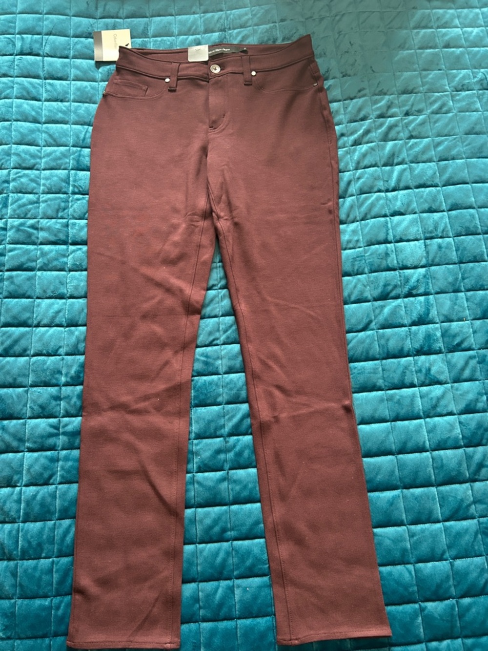 Women’s Straight-Leg Burgundy Pants